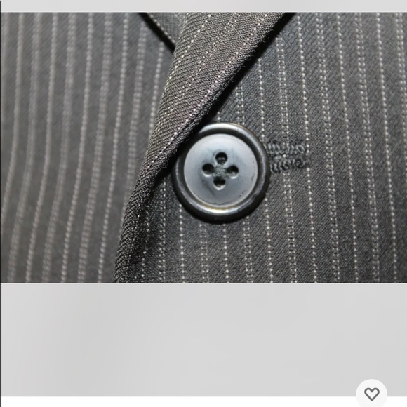 Calvin Klein Men's Blazer Pin Stripe Black 46R Made In Canada 100% Wool - Picture 10 of 11